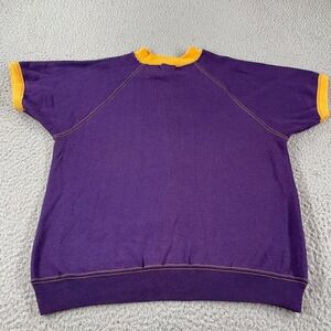 Vintage 70s Raglan Crew Neck Sweater Sweatshirt Adult Medium Short Sleeve 60s